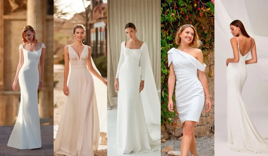 Vestidos de novia sencillos – Diseños, guía y consejos